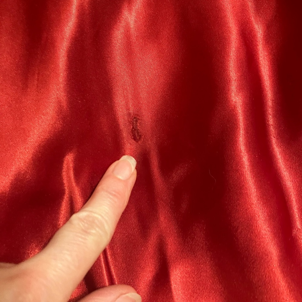 Vintage 1930s / 1940s red satin dress, medium - Picture 14 of 16